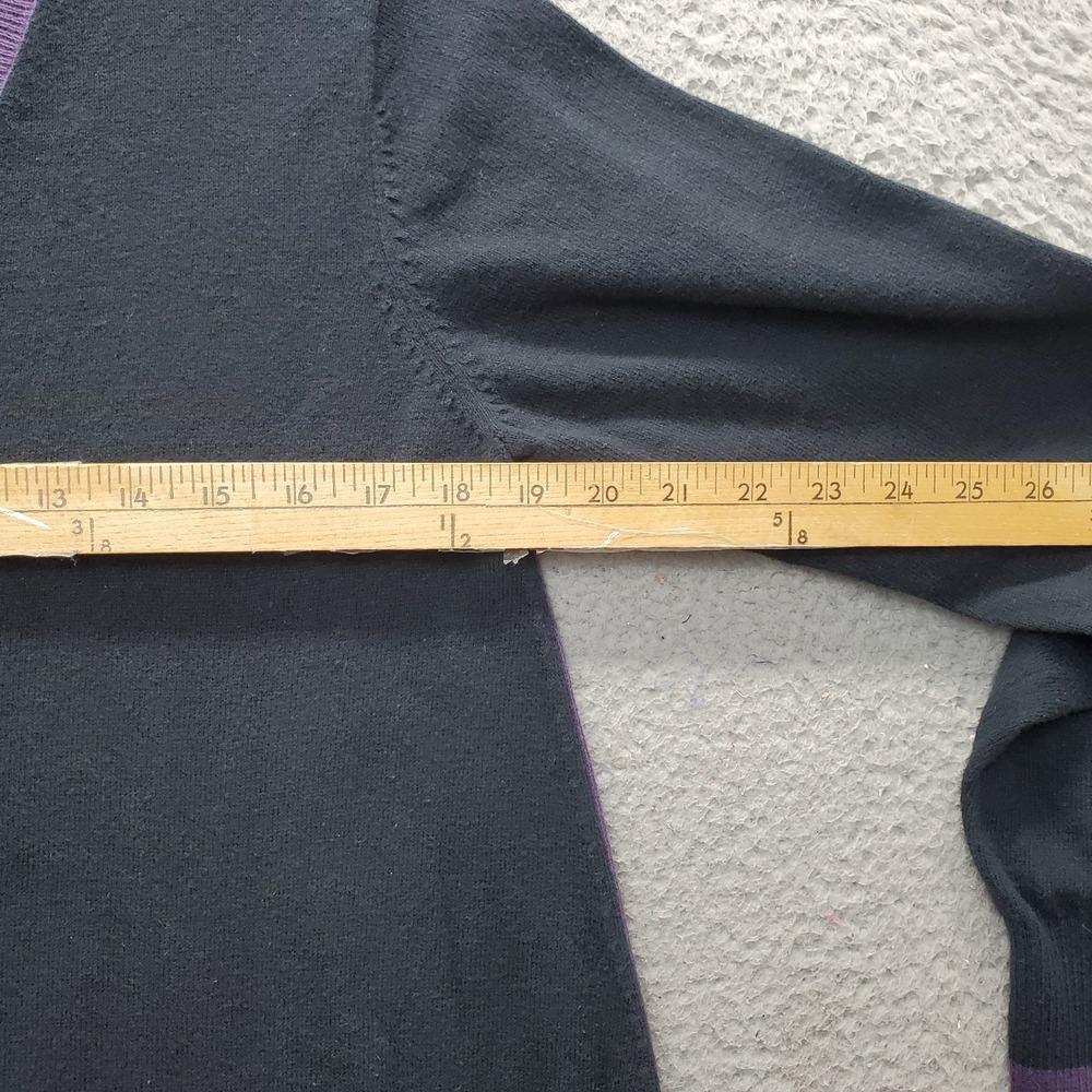 Lisa Todd Sweater Womens Medium Multi Two Tone Long Sleeve Side‎ Slit Rib V-Neck - Picture 5 of 6